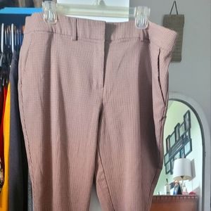 Lane Bryant Neutral Beige Brown Cropped Trousers Dress Pants w/ shirts ( yes)